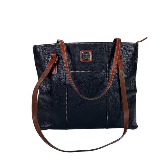 Dooney & Bourke Lexington Shopper Large Tote Bag Black Pebble Grain Leather - Picture 1 of 7